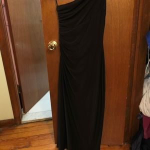 One Shoulder Black Bridesmaids Dress